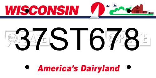 37ST678 Wisconsin License Plate