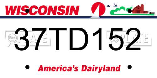 37TD152 Wisconsin License Plate
