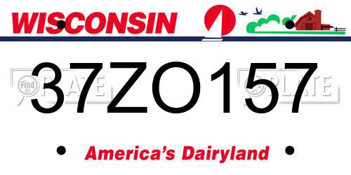 37ZO157 Wisconsin License Plate