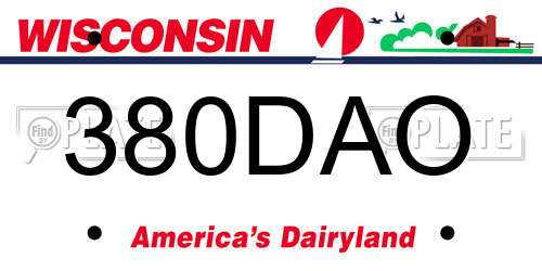 380DAO Wisconsin License Plate