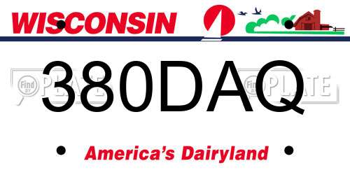 380DAQ Wisconsin License Plate