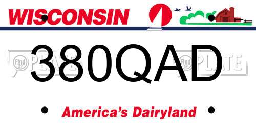 380QAD Wisconsin License Plate