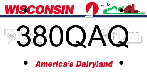 380QAQ Wisconsin License Plate
