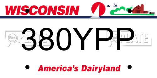 380YPP Wisconsin License Plate
