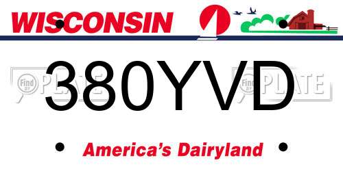 380YVD Wisconsin License Plate