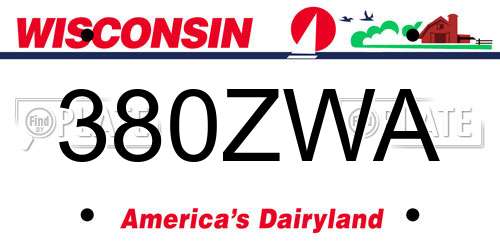 380ZWA Wisconsin License Plate