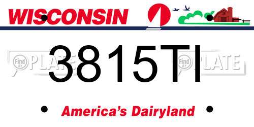 3815TI Wisconsin License Plate