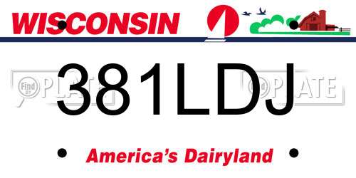 381LDJ Wisconsin License Plate