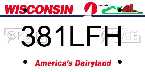 381LFH Wisconsin License Plate
