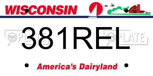 381REL Wisconsin License Plate