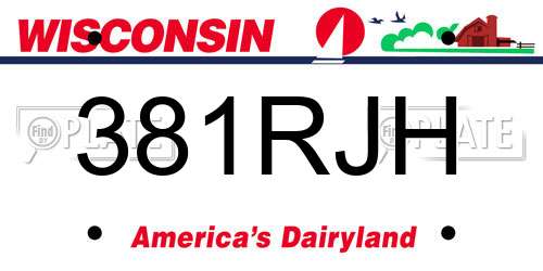 381RJH Wisconsin License Plate