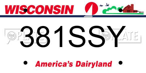 381SSY Wisconsin License Plate