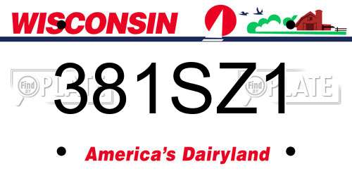 381SZ1 Wisconsin License Plate