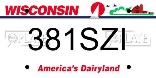 381SZI Wisconsin License Plate