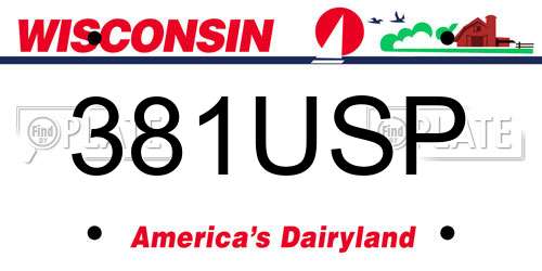 381USP Wisconsin License Plate