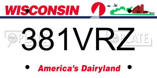 381VRZ Wisconsin License Plate