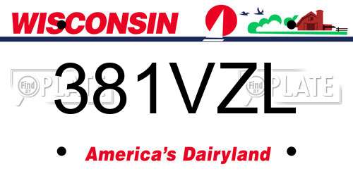 381VZL Wisconsin License Plate