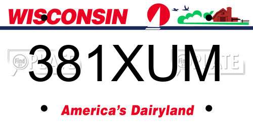 381XUM Wisconsin License Plate