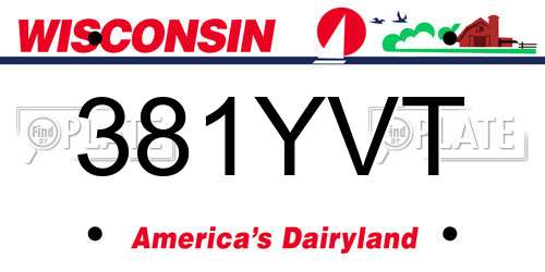 381YVT Wisconsin License Plate