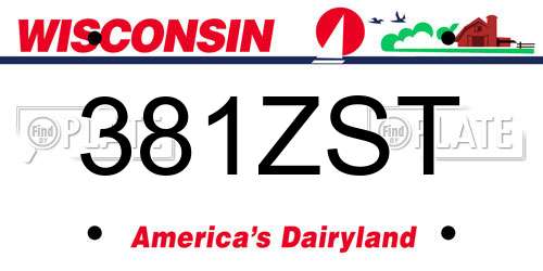 381ZST Wisconsin License Plate