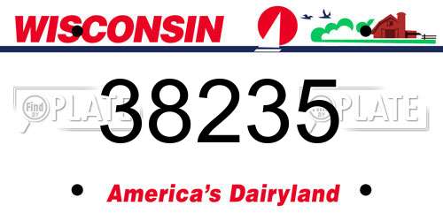 38235 Wisconsin License Plate