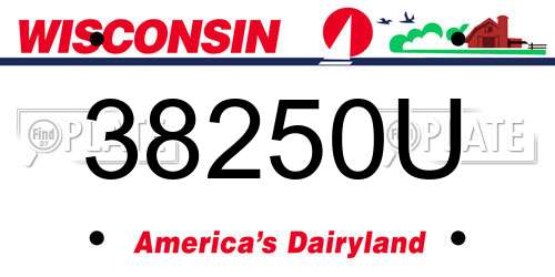38250U Wisconsin License Plate