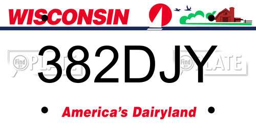 382DJY Wisconsin License Plate