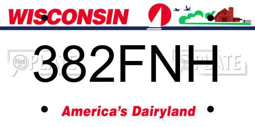 382FNH Wisconsin License Plate