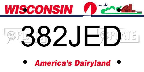 382JED Wisconsin License Plate