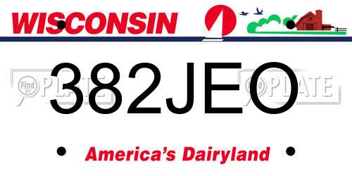 382JEO Wisconsin License Plate