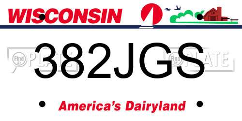 382JGS Wisconsin License Plate