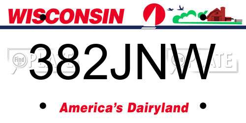 382JNW Wisconsin License Plate