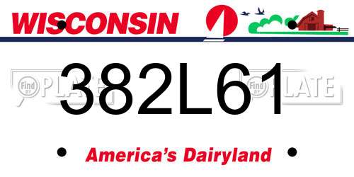 382L61 Wisconsin License Plate