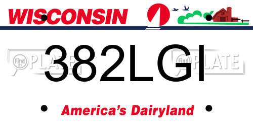 382LGI Wisconsin License Plate