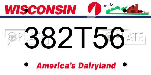 382T56 Wisconsin License Plate