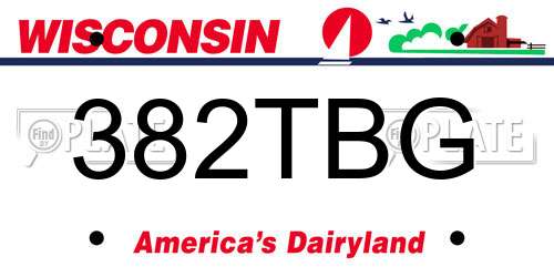 382TBG Wisconsin License Plate