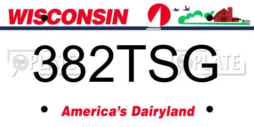 382TSG Wisconsin License Plate