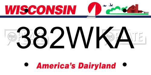 382WKA Wisconsin License Plate