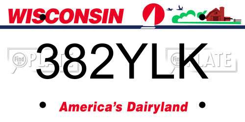 382YLK Wisconsin License Plate