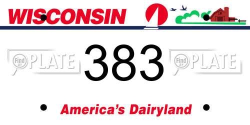 383 Wisconsin License Plate
