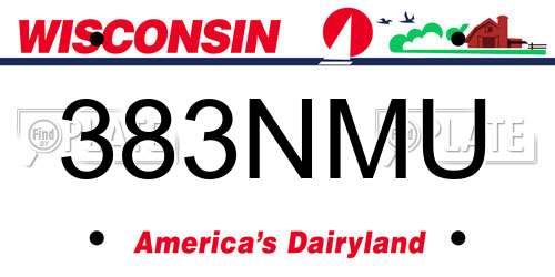 383NMU Wisconsin License Plate