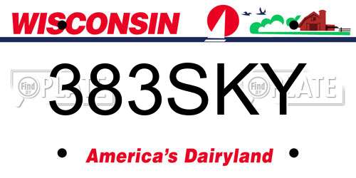 383SKY Wisconsin License Plate