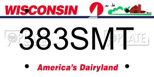 383SMT Wisconsin License Plate