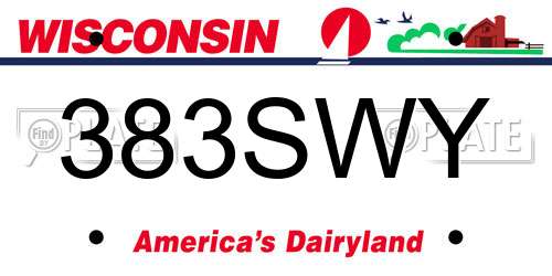 383SWY Wisconsin License Plate