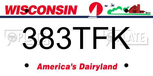 383TFK Wisconsin License Plate