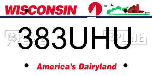 383UHU Wisconsin License Plate