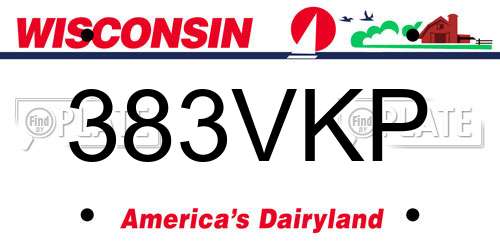 383VKP Wisconsin License Plate