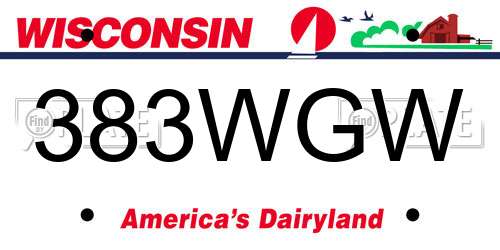 383WGW Wisconsin License Plate