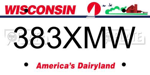 383XMW Wisconsin License Plate
