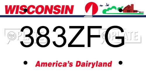 383ZFG Wisconsin License Plate